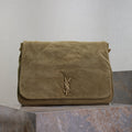 YSL 25S LARGE JAMIE 43 IN MUTED KHAKI SUEDE GOLD HARDWRE